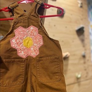 Vintage Quilt Patch Bib Overalls 12 months